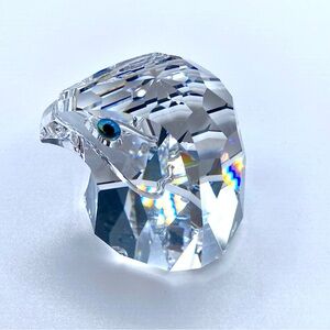 Swarovski Retired Silver Crystal Falcon Head W/ Dichroic Eyes 7645